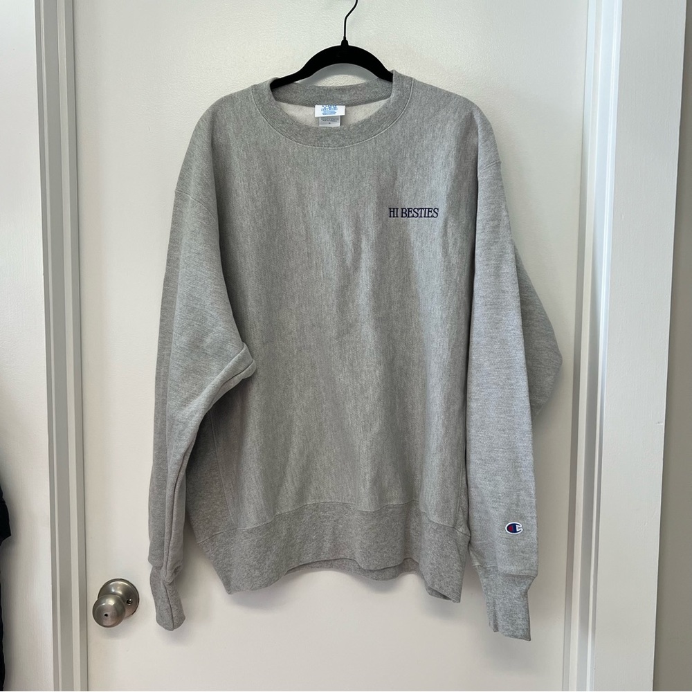 Champion reverse weave embroidered crew neck sweatshirt